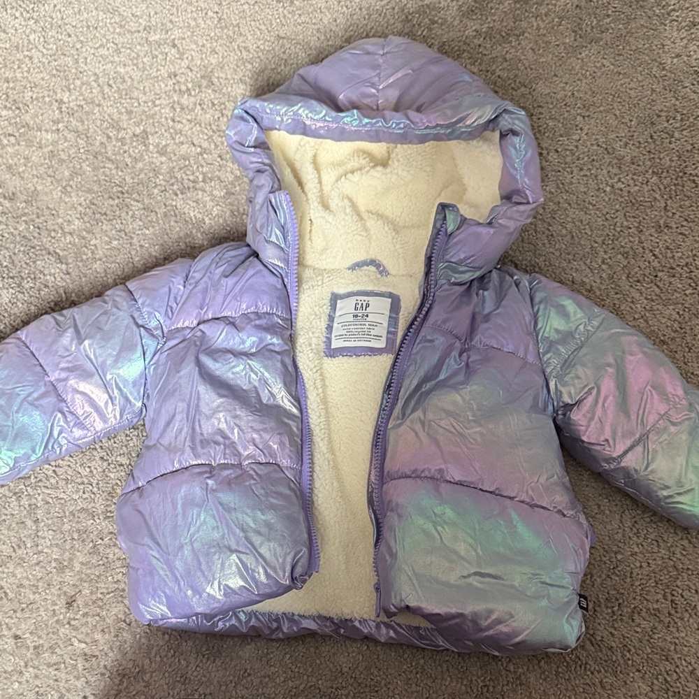 GAP Kids 18-24mo Shimmering Lavender Puffer Jacket
